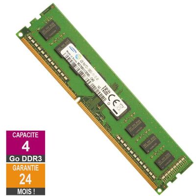 Barrette Mémoire 4Go RAM DDR3 Samsung M378B5173DB0-CK0 DIMM PC3-12800U - Publicité Barrette Mémoire 4Go RAM DDR3 Samsung M378B5173DB0-CK0 DIMM PC3-12800U - Publicité