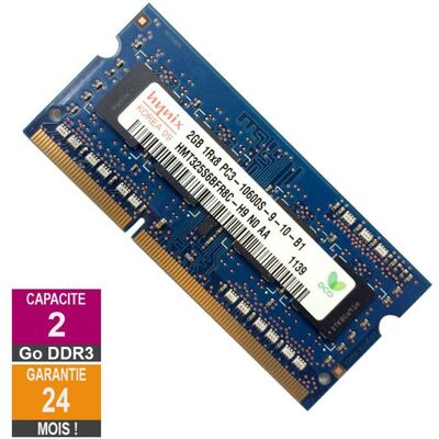 Barrette Mémoire 2Go RAM DDR3 Hynix HMT325S6BFR8C-H9 SO-DIMM PC3-10600 1333MHz 1Rx8 - Publicité Barrette Mémoire 2Go RAM DDR3 Hynix HMT325S6BFR8C-H9 SO-DIMM PC3-10600 1333MHz 1Rx8 - Publicité
