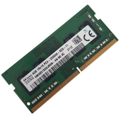 Barrette Mémoire 4Go RAM DDR4 SK Hynix HMA851S6DJR6N 1Rx16 PC4-3200 SO-DIMM - Publicité Barrette Mémoire 4Go RAM DDR4 SK Hynix HMA851S6DJR6N 1Rx16 PC4-3200 SO-DIMM - Publicité