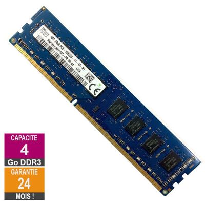 Barrette Mémoire 4Go RAM DDR3 Hynix HMT351U6EFR8C-PB PC3-12800U 1600MHz 2Rx8 - Publicité Barrette Mémoire 4Go RAM DDR3 Hynix HMT351U6EFR8C-PB PC3-12800U 1600MHz 2Rx8 - Publicité