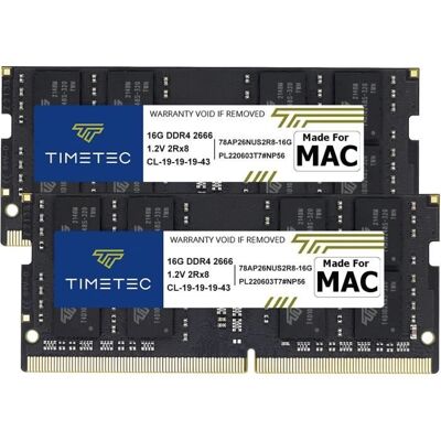 Mémoire RAM - TIMETEC - 32Go (2x16Go) DDR4 2666 MHz - Compatible iMac/Mac Mini - CL19 - Garantie à vie - Publicité Mémoire RAM - TIMETEC - 32Go (2x16Go) DDR4 2666 MHz - Compatible iMac/Mac Mini - CL19 - Garantie à vie - Publicité