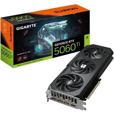 Carte graphique - GIGABYTE - GeForce RTX 5060 Ti GAMING OC 16G Noir - Publicité Carte graphique - GIGABYTE - GeForce RTX 5060 Ti GAMING OC 16G Noir - Publicité
