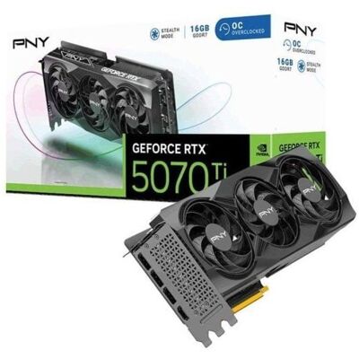 Carte graphique - PNY - GeForce RTX 5070 Ti Overclocked Triple Fan - 16 Go GDDR7 - NVIDIA Blackwell - DLSS4 - Publicité Carte graphique - PNY - GeForce RTX 5070 Ti Overclocked Triple Fan - 16 Go GDDR7 - NVIDIA Blackwell - DLSS4 - Publicité