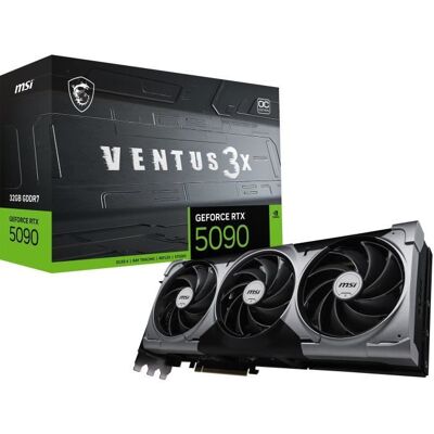 Carte graphique - MSI - VENTUS GEFORCE RTX 5090 32G 3X OC NVIDIA 32 Go GDDR7 Noir - Publicité Carte graphique - MSI - VENTUS GEFORCE RTX 5090 32G 3X OC NVIDIA 32 Go GDDR7 Noir - Publicité