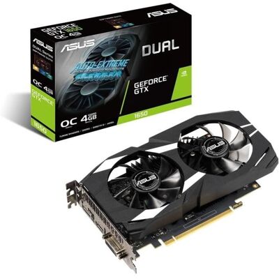 Carte graphique ASUS Dual GeForce GTX 1650 OC Edition GDDR6 Gaming 4 Go - Publicité Carte graphique ASUS Dual GeForce GTX 1650 OC Edition GDDR6 Gaming 4 Go - Publicité