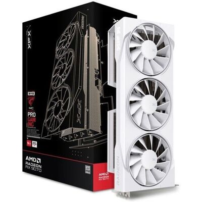 Carte graphique gaming - XFX - RX 9070 Swift Blanc - 16 Go GDDR6 - RDNA 4 - Refroidissement 3-FAN - Publicité Carte graphique gaming - XFX - RX 9070 Swift Blanc - 16 Go GDDR6 - RDNA 4 - Refroidissement 3-FAN - Publicité