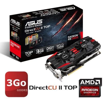Asus AMD Radeon R9 280X 3Go GDDR5 TOP DC2 - Publicité Asus AMD Radeon R9 280X 3Go GDDR5 TOP DC2 - Publicité