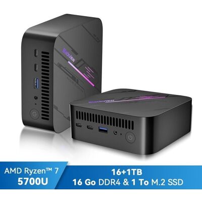 Mini PC Blackview MP100 AMD Ryzen™ 7 5825U 4.5GHz Max 16 Go RAM 1To SSD Windows 11 Pro Wifi 6 4K UHD Display NETFLIX - Gris - Publicité Mini PC Blackview MP100 AMD Ryzen™ 7 5825U 4.5GHz Max 16 Go RAM 1To SSD Windows 11 Pro Wifi 6 4K UHD Display NETFLIX - Gris - Publicité