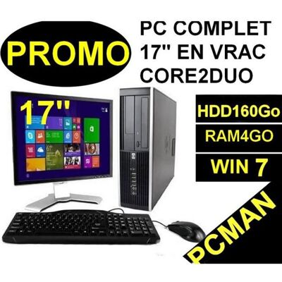 HP Ordinateur de Bureau complet avec clavier souris écran 17 démarrage - 160 Go HDD - 4 Go RAM - Windows 7 pro - Publicité HP Ordinateur de Bureau complet avec clavier souris écran 17 démarrage - 160 Go HDD - 4 Go RAM - Windows 7 pro - Publicité