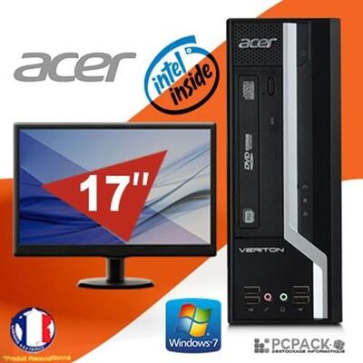 Unité Centrale - PC BUREAU ACER Veriton X2611G Intel 2.60Ghz 4Go 500Go WIN 7 + ECRAN 17 Noir - Publicité Unité Centrale - PC BUREAU ACER Veriton X2611G Intel 2.60Ghz 4Go 500Go WIN 7 + ECRAN 17 Noir - Publicité