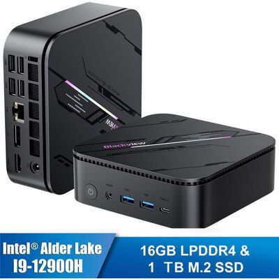Mini PC - BLACKVIEW - MP100 Pro - Intel Core i9-12900HK - 16 Go RAM - 1 To SSD - 4K UHD Gris - Publicité Mini PC - BLACKVIEW - MP100 Pro - Intel Core i9-12900HK - 16 Go RAM - 1 To SSD - 4K UHD Gris - Publicité
