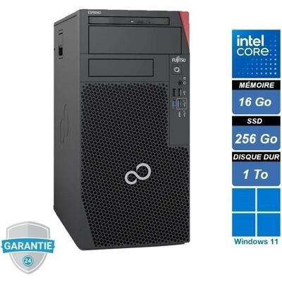 Unité centrale - FUJITSU - P7012 - i3-12100 - RAM 16Go - SSD256Go + HDD1To + DVDRW - Pc fixe - Win 11 Pro Noir - Publicité Unité centrale - FUJITSU - P7012 - i3-12100 - RAM 16Go - SSD256Go + HDD1To + DVDRW - Pc fixe - Win 11 Pro Noir - Publicité