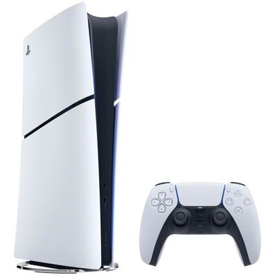 Console de jeu numérique - Sony - PlayStation 5 Slim - 825GB - Blanc - 35.5x13x43 cm - 4.1 kg - 1 batterie lithium-ion Blanc - Publicité Console de jeu numérique - Sony - PlayStation 5 Slim - 825GB - Blanc - 35.5x13x43 cm - 4.1 kg - 1 batterie lithium-ion Blanc - Publicité