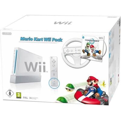 Console de salon - Nintendo - Wii - Bundle Mario Kart - Adaptateur HDMI - Sans fil Blanc - Publicité Console de salon - Nintendo - Wii - Bundle Mario Kart - Adaptateur HDMI - Sans fil Blanc - Publicité