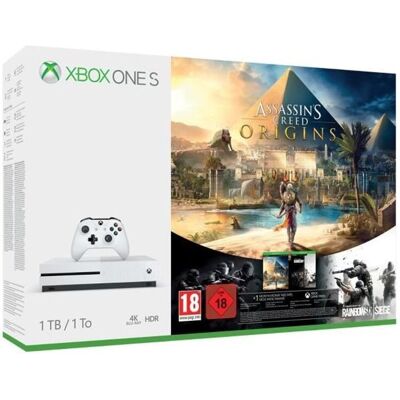 Microsoft Xbox One S 1 To Assassins Creed Origins + Rainbow Six : Siege - Publicité Microsoft Xbox One S 1 To Assassins Creed Origins + Rainbow Six : Siege - Publicité