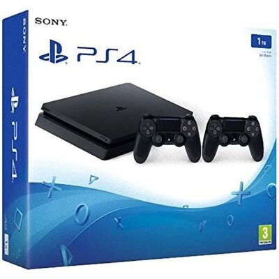 Sony Console PlayStation 4 Slim 1To Noir Bundle avec 2 manettes sans fil DualShock 4 V.2 Noir - Publicité Sony Console PlayStation 4 Slim 1To Noir Bundle avec 2 manettes sans fil DualShock 4 V.2 Noir - Publicité