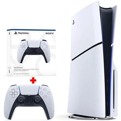 Console de salon - SONY - Playstation 5 Slim - 825 Go - Bundle - Manette PS5 Blanc - Publicité Console de salon - SONY - Playstation 5 Slim - 825 Go - Bundle - Manette PS5 Blanc - Publicité
