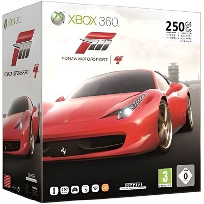 MICROSOFT OEM XBOX 360 250 Go + FORZA 4 Noir - Publicité MICROSOFT OEM XBOX 360 250 Go + FORZA 4 Noir - Publicité