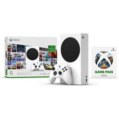 Microsoft Console Xbox Series S - Starter Pack - 512Go - 3 mois de Game Pass Ultimate inclus Blanc - Publicité Microsoft Console Xbox Series S - Starter Pack - 512Go - 3 mois de Game Pass Ultimate inclus Blanc - Publicité