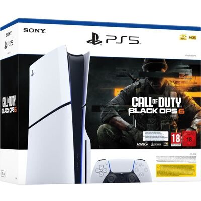SONY COMPUTER ENTERTAINMENT Pack PS5 Standard (avec lecteur CD) : Console PlayStation 5 (Modèle Slim) + Call of Duty : Black Ops 6 (code dans la boite) Blanc - Publicité SONY COMPUTER ENTERTAINMENT Pack PS5 Standard (avec lecteur CD) : Console PlayStation 5 (Modèle Slim) + Call of Duty : Black Ops 6 (code dans la boite) Blanc - Publicité