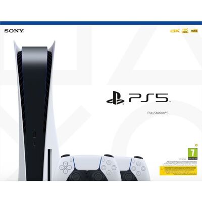 SONY COMPUTER ENTERTAINMENT Console PlayStation 5 Standard + 2ème Manette DualSense Blanche Blanc - Publicité SONY COMPUTER ENTERTAINMENT Console PlayStation 5 Standard + 2ème Manette DualSense Blanche Blanc - Publicité
