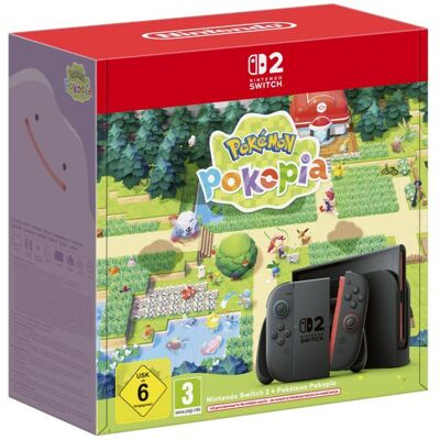 Console Nintendo Switch 2 • Bleu Clair & Rouge Clair + Pokémon Pokopia (Code) Noir - Publicité Console Nintendo Switch 2 • Bleu Clair & Rouge Clair + Pokémon Pokopia (Code) Noir - Publicité