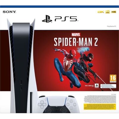 SONY COMPUTER ENTERTAINMENT Console PlayStation 5 - Édition Standard + Marvels Spider-Man 2 (code dans la boîte) Blanc - Publicité SONY COMPUTER ENTERTAINMENT Console PlayStation 5 - Édition Standard + Marvels Spider-Man 2 (code dans la boîte) Blanc - Publicité