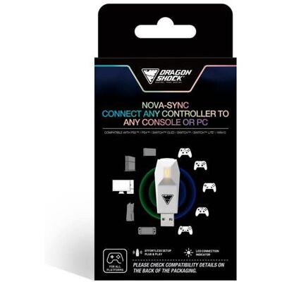 DragonShock - NOVA SYNC - Convertisseur Universel de Manettes Blanc pour Nintendo Switch Switch OLED PS4 PS5 Xbox One et Xbox Blanc - Publicité DragonShock - NOVA SYNC - Convertisseur Universel de Manettes Blanc pour Nintendo Switch Switch OLED PS4 PS5 Xbox One et Xbox Blanc - Publicité