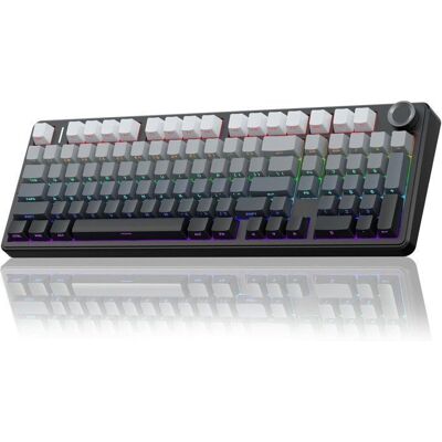 AULA F99 Pro Clavier Gaming Mécanique Sans Fil Molette QWERTY Hot-Swap Triple Connexion BT5.0/USB-C/24GHz RGB PBT Gris dégradé - Publicité AULA F99 Pro Clavier Gaming Mécanique Sans Fil Molette QWERTY Hot-Swap Triple Connexion BT5.0/USB-C/24GHz RGB PBT Gris dégradé - Publicité