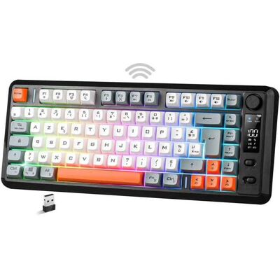 SPIRIT OF GAMER Elite K30 - Clavier gaming sans fil AZERTY 75% (Tenkeyless) RGB écran LCD batterie 2000 mAh Noir - Publicité SPIRIT OF GAMER Elite K30 - Clavier gaming sans fil AZERTY 75% (Tenkeyless) RGB écran LCD batterie 2000 mAh Noir - Publicité
