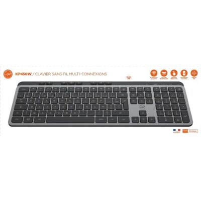 Clavier - Touches plates - MOBILITY LAB - KP450W - Full‑size - AZERTY - Sans rétroéclairage Noir - Publicité Clavier - Touches plates - MOBILITY LAB - KP450W - Full‑size - AZERTY - Sans rétroéclairage Noir - Publicité