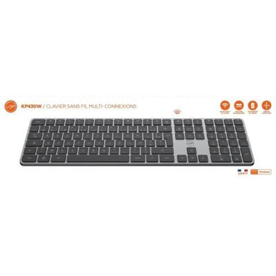 Clavier - Touches plates - MOBILITY LAB - KP430W - Full‑size - AZERTY - Sans rétroéclairage Noir - Publicité Clavier - Touches plates - MOBILITY LAB - KP430W - Full‑size - AZERTY - Sans rétroéclairage Noir - Publicité