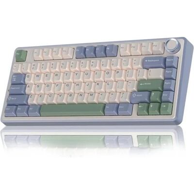 Clavier Gaming Mécanique Sans Fil Aula F75 75% - 3 Modes Structure Gasket Switch Interchangeable Bouton RGB-Vert cèdre Vert - Publicité Clavier Gaming Mécanique Sans Fil Aula F75 75% - 3 Modes Structure Gasket Switch Interchangeable Bouton RGB-Vert cèdre Vert - Publicité