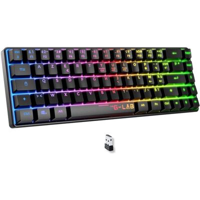 Clavier Gamer sans fil - Membrane - THE G-LAB - KEYZ HYDROGEN - Format 60% - AZERTY - Rétroéclairé - Noir Noir - Publicité Clavier Gamer sans fil - Membrane - THE G-LAB - KEYZ HYDROGEN - Format 60% - AZERTY - Rétroéclairé - Noir Noir - Publicité