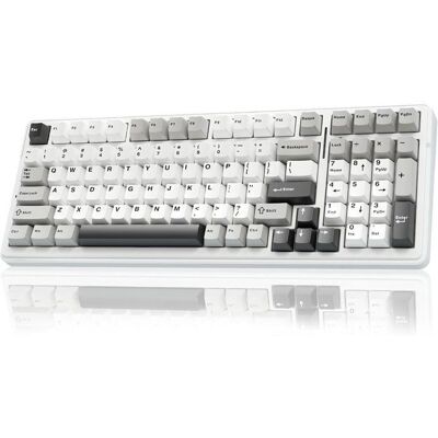 AULA F99 Clavier Mécanique Gaming Sans Fil Triple Mode Hot-Swap Switches Linéaires QWERTY Rétroéclairage RGB Noir/gris/blanc - Publicité AULA F99 Clavier Mécanique Gaming Sans Fil Triple Mode Hot-Swap Switches Linéaires QWERTY Rétroéclairage RGB Noir/gris/blanc - Publicité