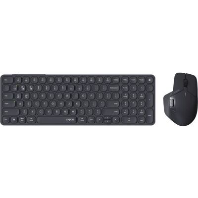 Ensemble Clavier-Souris - RAPOO - 9760M - Sans-fil - Ultra-Slim - Dark Grey Gris - Publicité Ensemble Clavier-Souris - RAPOO - 9760M - Sans-fil - Ultra-Slim - Dark Grey Gris - Publicité