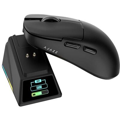 AJAZZ AJ159 APEX Souris Gaming Capteur 8K PAW3390 Station de Recharge magnétique RGB avec écran - Noir Noir - Publicité AJAZZ AJ159 APEX Souris Gaming Capteur 8K PAW3390 Station de Recharge magnétique RGB avec écran - Noir Noir - Publicité