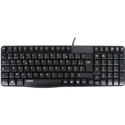 Clavier USB - RAPOO - N2400 - 104 touches - Filaire - Résistant aux éclaboussures Noir - Publicité Clavier USB - RAPOO - N2400 - 104 touches - Filaire - Résistant aux éclaboussures Noir - Publicité
