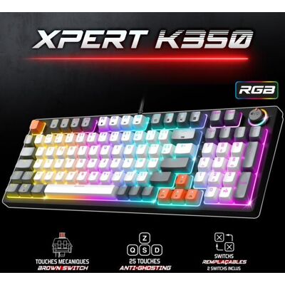 Spirit of Gamer -Clavier Gaming Mécanique RGB XPERT-K350 ARTIC Noir - Publicité Spirit of Gamer -Clavier Gaming Mécanique RGB XPERT-K350 ARTIC Noir - Publicité