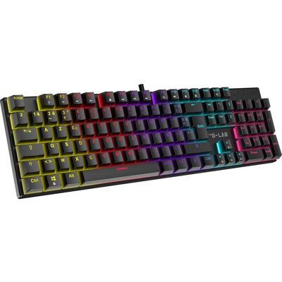 Clavier gamer mécanique - Switch rouge - THE G-LAB - KEYZ RADIUM - 100% - Filaire - Rainbow Noir - Publicité Clavier gamer mécanique - Switch rouge - THE G-LAB - KEYZ RADIUM - 100% - Filaire - Rainbow Noir - Publicité