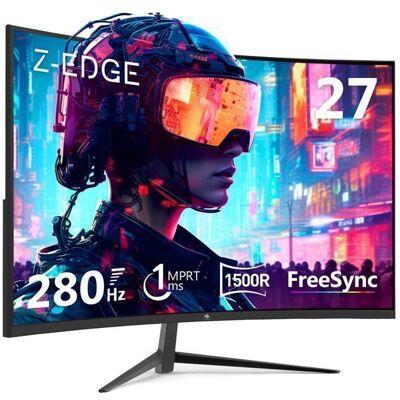 Ecran PC Gamer Incurvé - Z-EDGE - 27 - FHD - 280 Hz - 1ms - FreeSync - 1500R - HDMI - UG27P Noir - Publicité Ecran PC Gamer Incurvé - Z-EDGE - 27 - FHD - 280 Hz - 1ms - FreeSync - 1500R - HDMI - UG27P Noir - Publicité