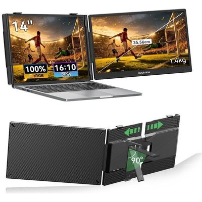 Blackview SCM 5 Extension Ecran Ordinateur Portable Ultra-Fine Double Moniteur Portable 14” Extension Décran 1080P FHD Gris - Publicité Blackview SCM 5 Extension Ecran Ordinateur Portable Ultra-Fine Double Moniteur Portable 14” Extension Décran 1080P FHD Gris - Publicité