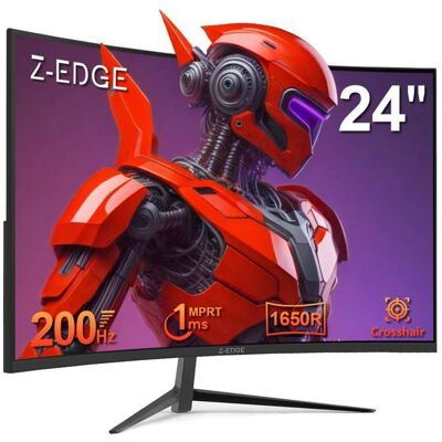 Ecran PC Gamer Incurvé - Z-EDGE - 24 - FHD(1920x1080) - 200 Hz - Dalle VA- 1ms MPRT - FreeSync - 1650R - 300cd/m² - HDMI - UG24 Noir - Publicité Ecran PC Gamer Incurvé - Z-EDGE - 24 - FHD(1920x1080) - 200 Hz - Dalle VA- 1ms MPRT - FreeSync - 1650R - 300cd/m² - HDMI - UG24 Noir - Publicité