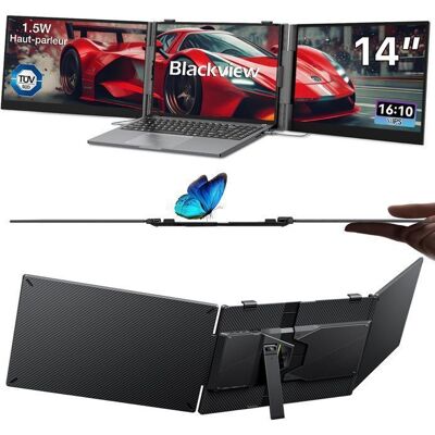 Blackview DCM 5 Extension Ecran Ordinateur Portable Double Moniteur Portable 14” Extension Décran 1080P FHDTUV Low Blue Light Gris - Publicité Blackview DCM 5 Extension Ecran Ordinateur Portable Double Moniteur Portable 14” Extension Décran 1080P FHDTUV Low Blue Light Gris - Publicité