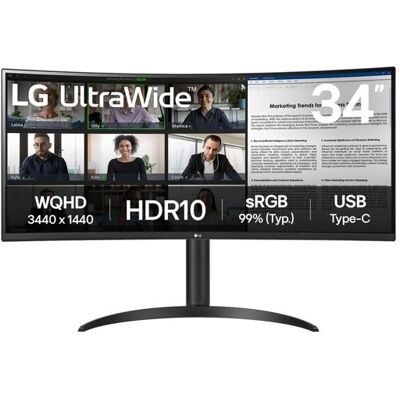 Ecran PC Lg UltraWide 34WR55QK-B Noir - Publicité Ecran PC Lg UltraWide 34WR55QK-B Noir - Publicité