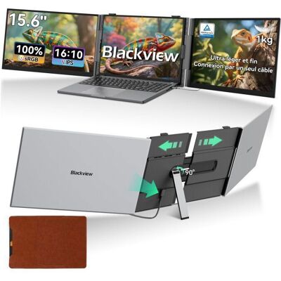Blackview DCM8 Pro Extension Écran PC Portable 153 FHD Triple Moniteur USB-C Certifié TÜV Compatible 14-173 Gris - Publicité Blackview DCM8 Pro Extension Écran PC Portable 153 FHD Triple Moniteur USB-C Certifié TÜV Compatible 14-173 Gris - Publicité