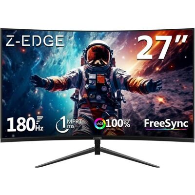 Ecran PC Gamer Incurvé - Z-EDGE - 27 - FHD - 180 Hz - Dalle VA - 1ms - FreeSync - 350cd/m² - 1500R - UG27 Noir - Publicité Ecran PC Gamer Incurvé - Z-EDGE - 27 - FHD - 180 Hz - Dalle VA - 1ms - FreeSync - 350cd/m² - 1500R - UG27 Noir - Publicité