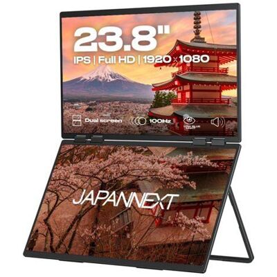 Double Écran Mobile - JAPANNEXT - 23.8(x2) - IPS - Full HD (1920x1080) 100Hz - JN-DMD-IPS238F-C4 Noir - Publicité Double Écran Mobile - JAPANNEXT - 23.8(x2) - IPS - Full HD (1920x1080) 100Hz - JN-DMD-IPS238F-C4 Noir - Publicité