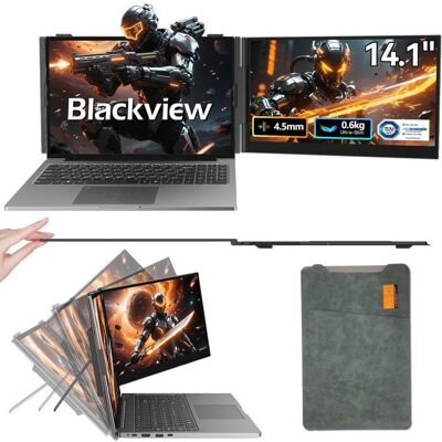 Blackview SCM 6 Extension Ecran Ordinateur Portable Ultra-Fine Double Moniteur Portable 14” Extension Décran 1080P FHD Gris - Publicité Blackview SCM 6 Extension Ecran Ordinateur Portable Ultra-Fine Double Moniteur Portable 14” Extension Décran 1080P FHD Gris - Publicité
