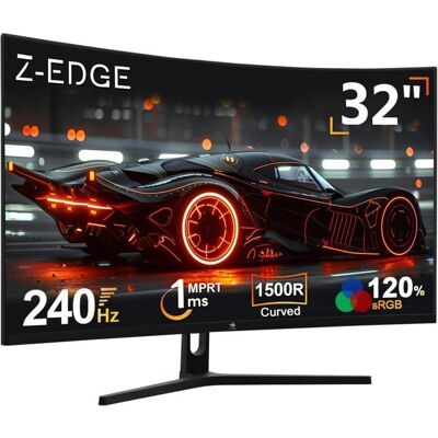 Ecran PC Gamer Z-Edge 32 pouces Moniteur ordinateur courbé FHD 1080P 240Hz 1500R VA MPRT 1ms FreeSync Noir - Publicité Ecran PC Gamer Z-Edge 32 pouces Moniteur ordinateur courbé FHD 1080P 240Hz 1500R VA MPRT 1ms FreeSync Noir - Publicité